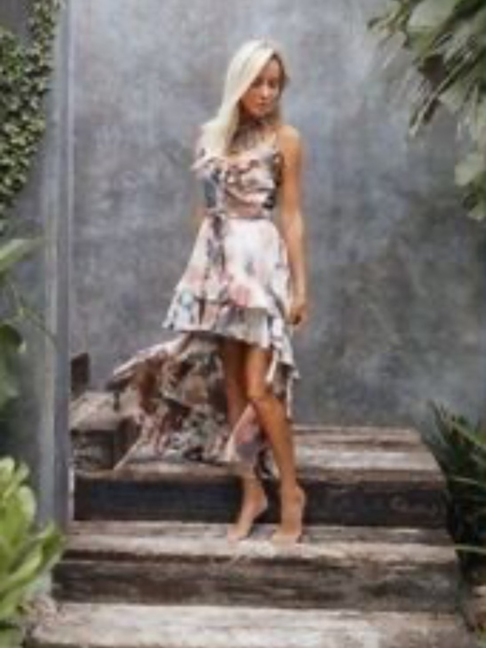 SUKISO WOMEN'S JULIET HIGH TO LOW DRESS EARTH TIE-DYE W/O BELT
